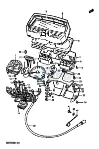 GSX550E (F-G-H) drawing SPEEDOMETER-TACHOMETER (GSX550ESF EFF ESG EFG ESH EFH)