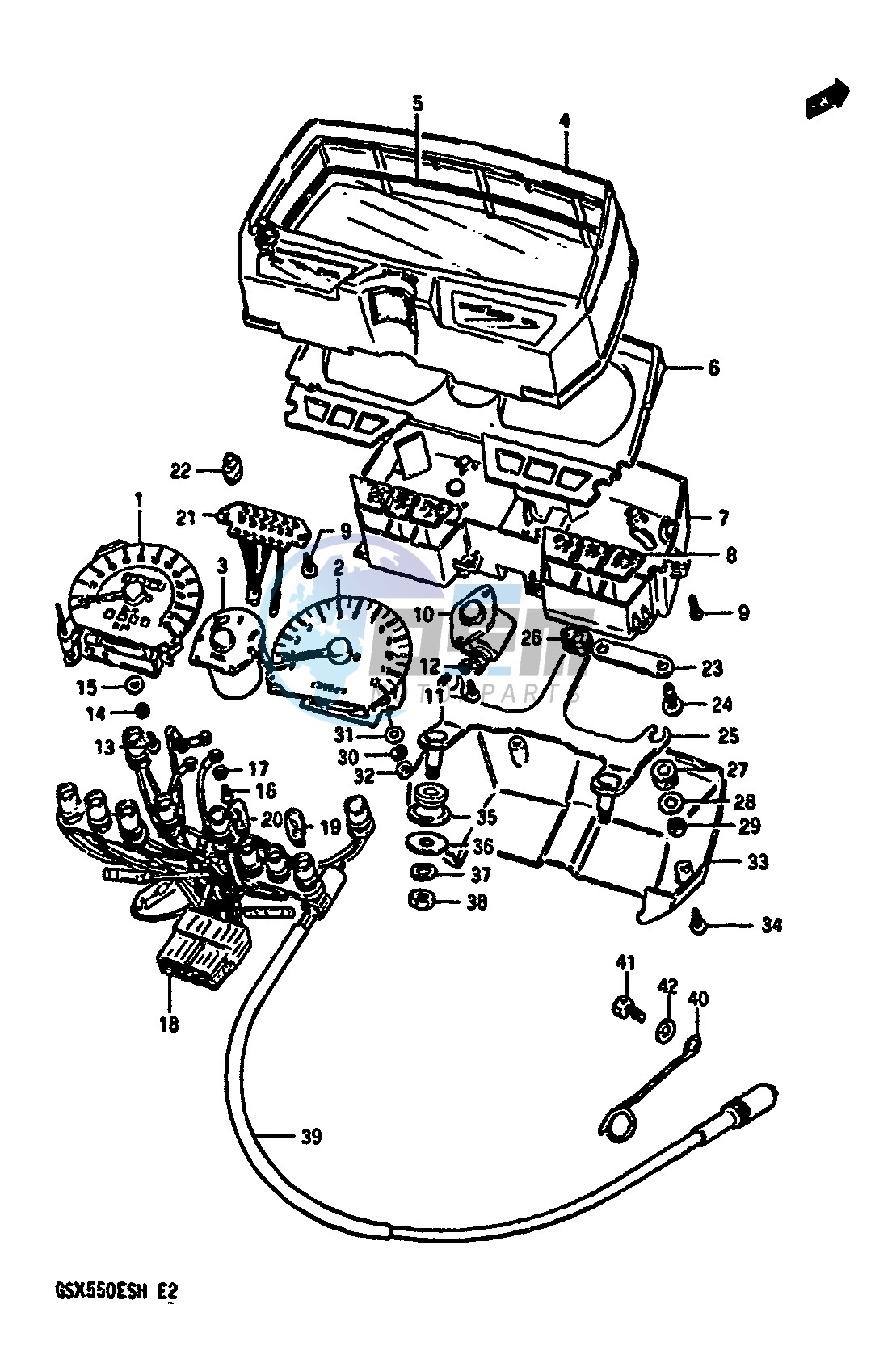 SPEEDOMETER-TACHOMETER (GSX550ESF EFF ESG EFG ESH EFH)