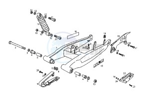 SENDA SM X-RACE - 50 cc drawing REAR ARM