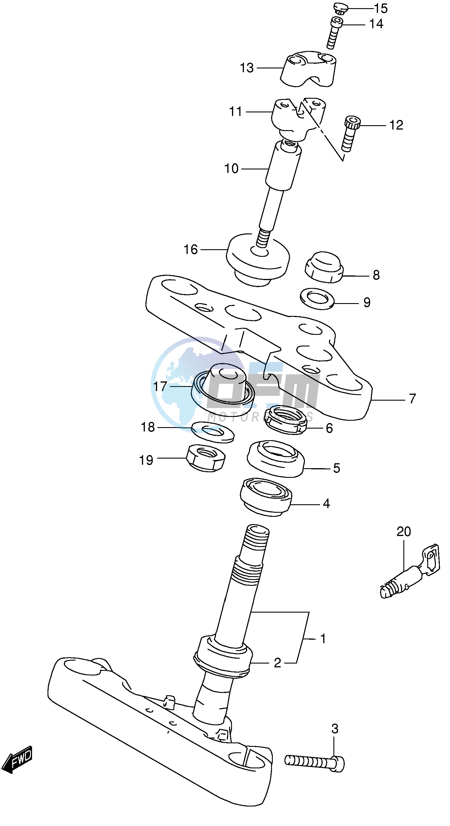 STEERING STEM (MODEL K1 K2 K3 K4)