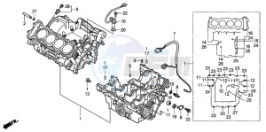 CB900F HORNET 900 drawing CRANKCASE