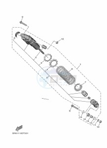 YZ65 (BR8F) drawing REAR ARM & SUSPENSION