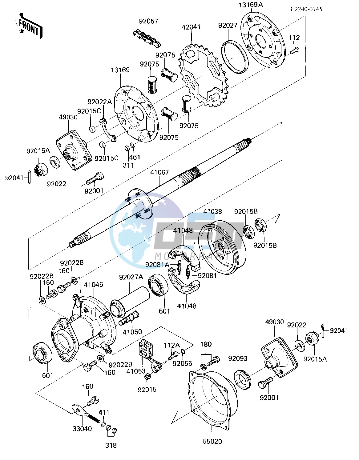 REAR HUB_AXLE_BRAKE_CHAIN -- KLT110-A3- -