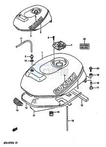 GSX-R750 (J-K-L) drawing FUEL TANK (MODEL L)