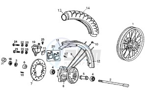 SENDA SM - 50 cc drawing FRONT WHEEL