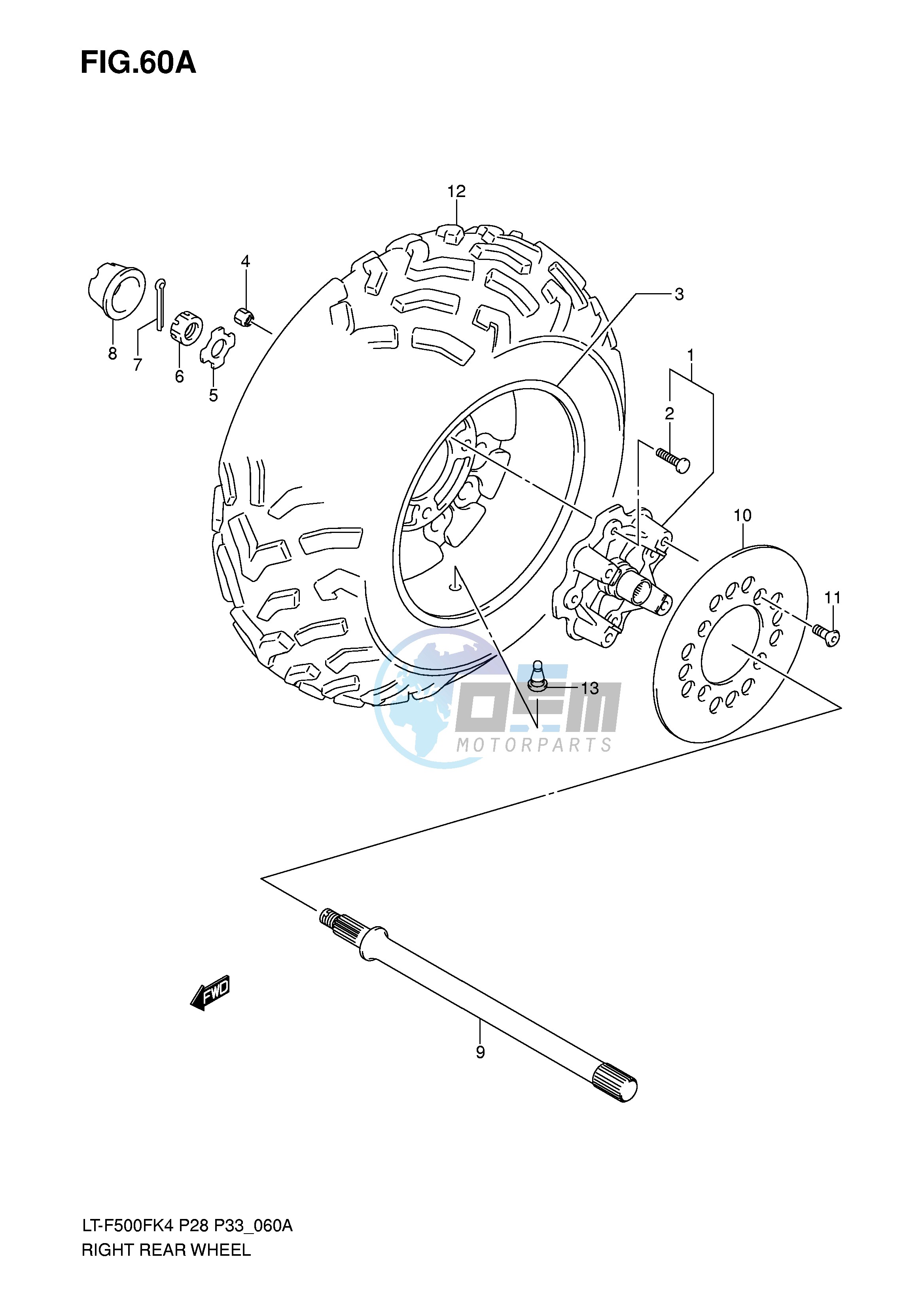 RIGHT REAR WHEEL (MODEL K6 K7)