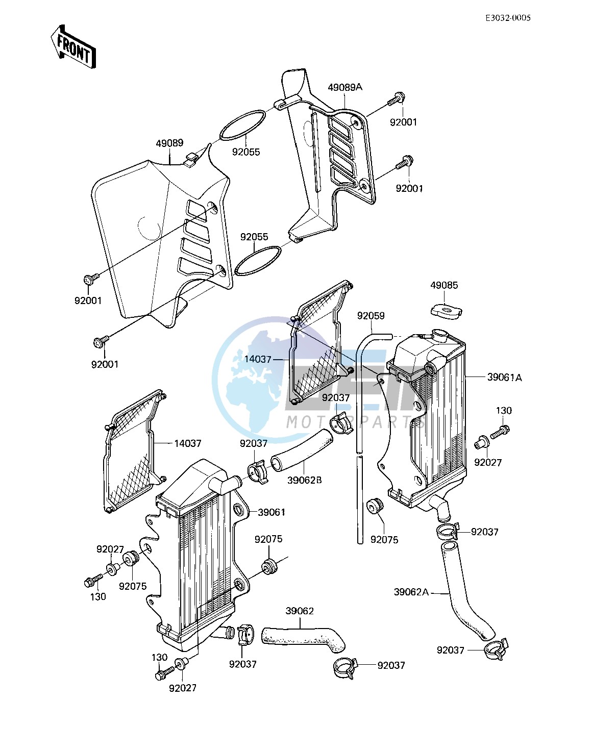 RADIATORS -- 83 KX250-C1- -