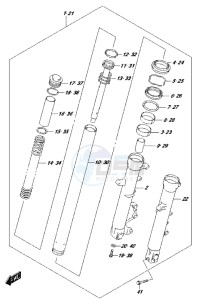 DL650 drawing FRONT FORK DAMPER (DL650XAUEL7 E21)