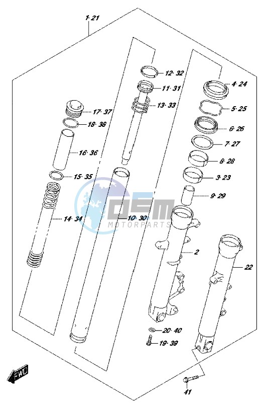 FRONT FORK DAMPER (DL650XAUEL7 E21)