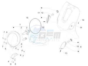 LXV 150 4T 3V E3 (APAC) (CN, RI, VT) drawing Front headlamps - Turn signal lamps