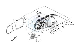 MAXSYM 400 EFI drawing L  CRANK CASE COVER ASSY