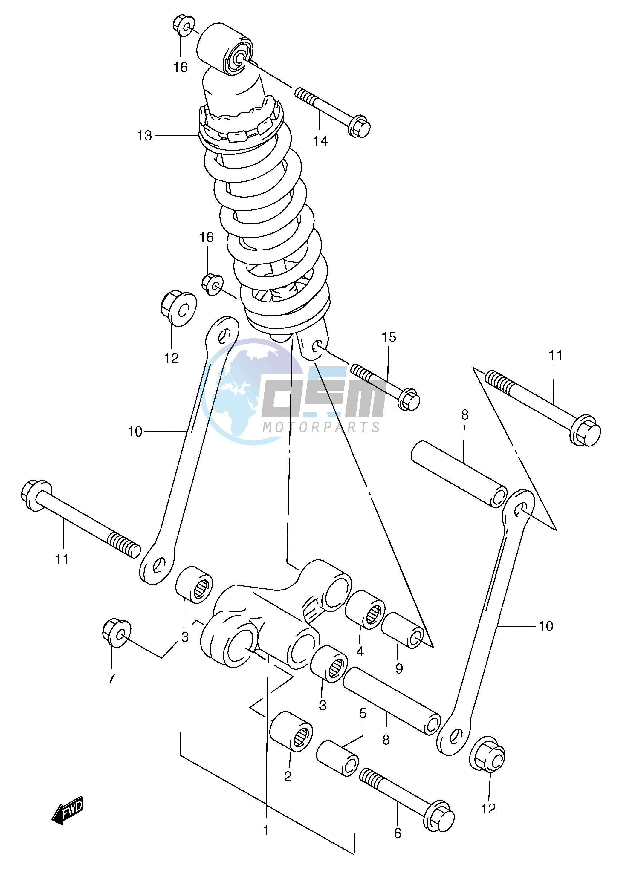 REAR CUSHION LEVER (GSF1200T V W X Y ST SV SW SX SY)