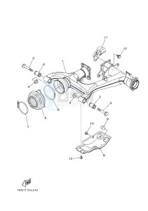 YFM350A YFM35GTXH GRIZZLY 350 2WD (B149) drawing REAR ARM