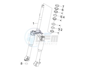 Liberty 125 4t e3 drawing Fork steering tube - Steering bearing unit