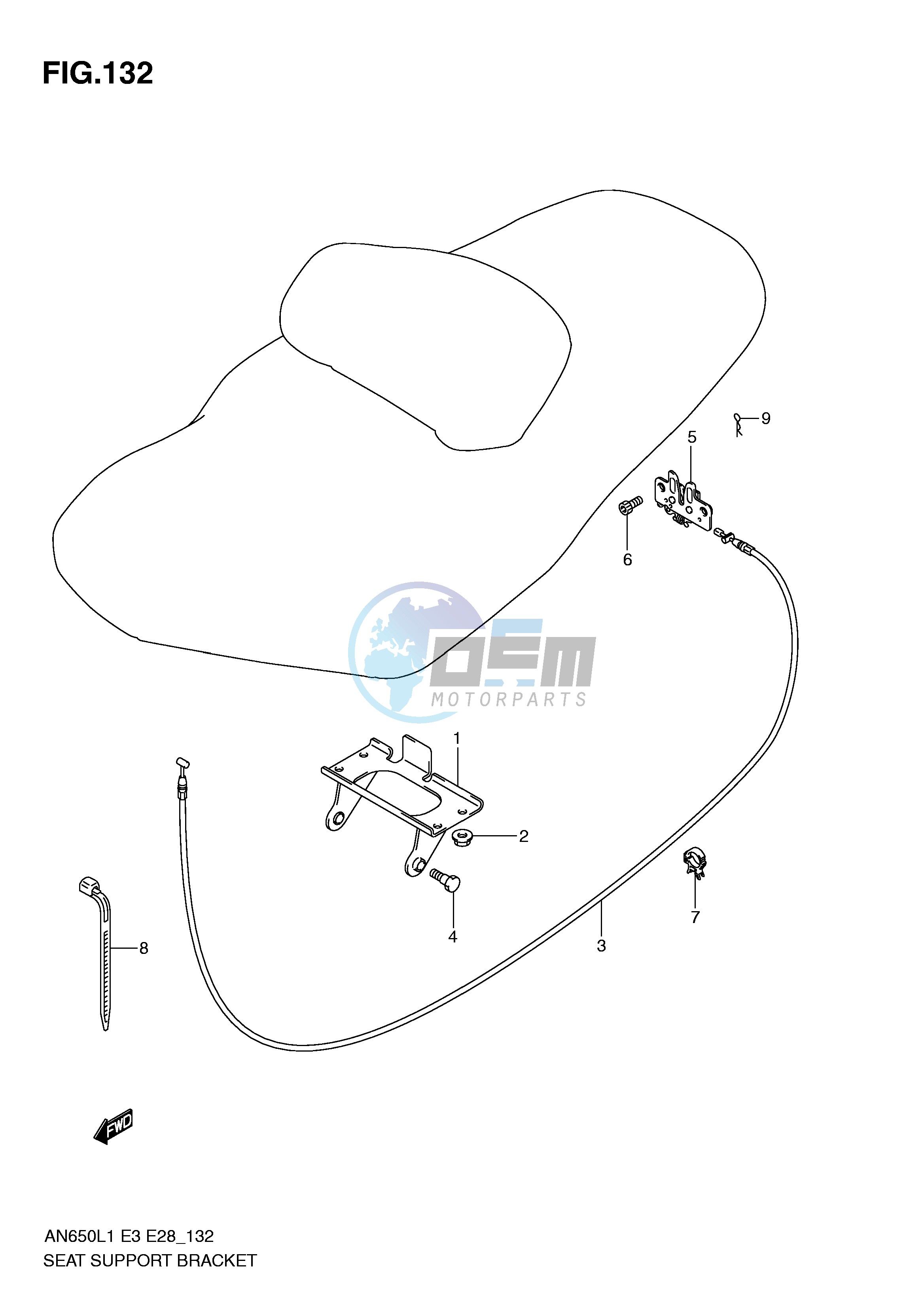 SEAT SUPPORT BRACKET (AN650AL1 E33)