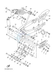 TT-R125 TT-R125LWE (19CW 19CX) drawing REAR ARM & SUSPENSION 2