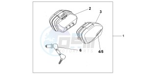 CBF600NA drawing STANDARD PANNIER SET - INTERSTELLAR BLACK MET