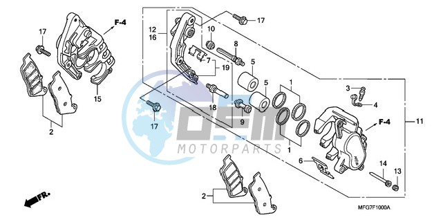 FRONT BRAKE CALIPER (CB600F/F3)