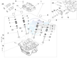 RS 125 REPLICA 4T E4 ABS (EMEA) drawing Cylinder head - valves