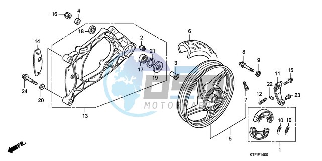 REAR WHEEL/SWINGARM (SH125D9/150D9)