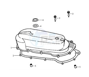 JET BASIX 50 drawing CRANKCASE COVER LEFT