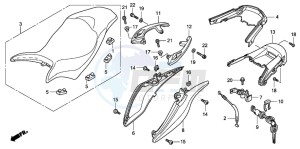 CB600F CB600F drawing SEAT/REAR COWL