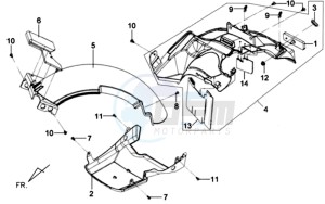 MIO 50 L5-L6 drawing REAR FENDER - INNER SHIELD - UNDERTAIL