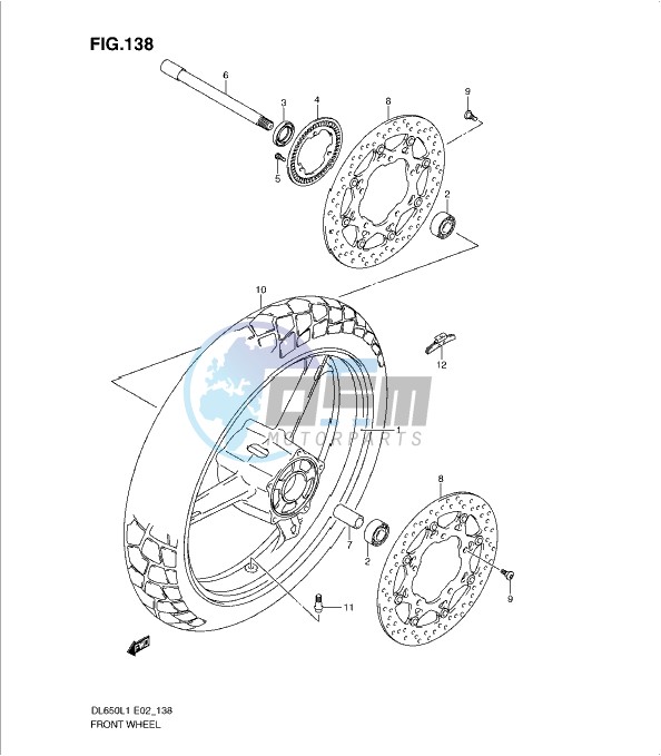 FRONT WHEEL (DL650AL1 E24)