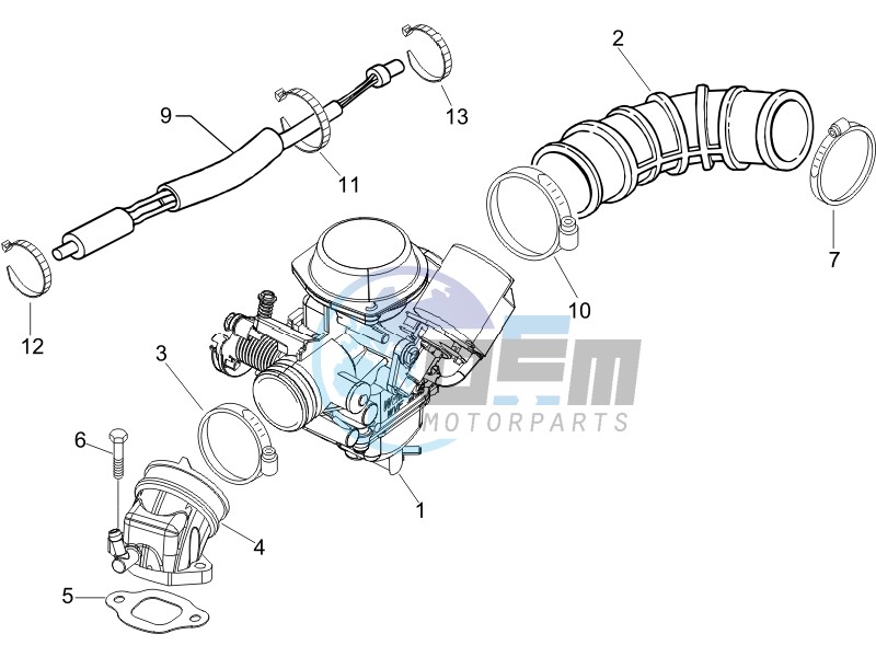 Carburettor  assembly - Union pipe