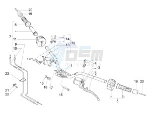 X10 350 4t 4v ie e3 drawing Handlebars - Master cilinder