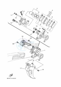 YZ250 (BCR2) drawing REAR BRAKE CALIPER