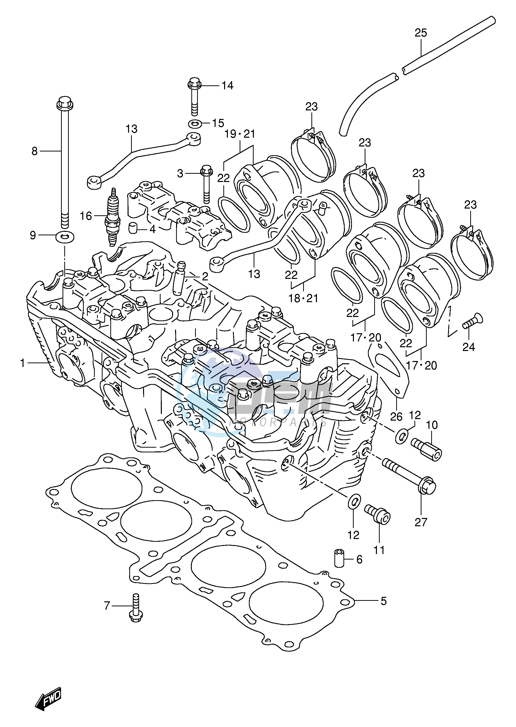 CYLINDER HEAD (MODEL S T V W)