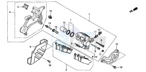 XR650R drawing REAR BRAKE CALIPER