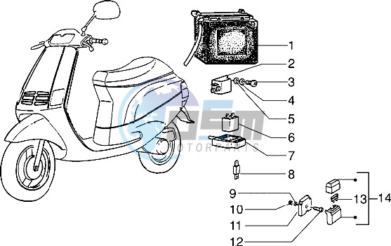 Battery - Relais - Unit turn signal lamps