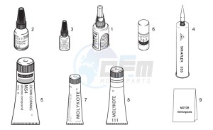 Pegaso 650 Carb drawing Sealing and lubricating agents