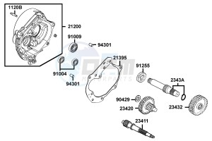 AGILITY DELIVER 50cc drawing Transmission