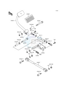 KZ 1000 P [POLICE 1000] (P15-P19) [POLICE 1000] drawing BRAKE PEDAL_TORQUE LINK