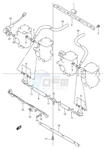 GSX1200 (E4) drawing CARBURETOR FITTING