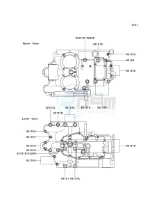 EJ 650 A [W650] (A2-A4 A4 CAN ONLY) W650 drawing CRANKCASE BOLT PATTERN