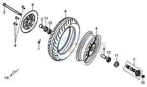 X'PRO 50 (45 KMH) (AE05W4-FR) (L4-M1) (M1 - 2021) drawing FRONT WHEEL