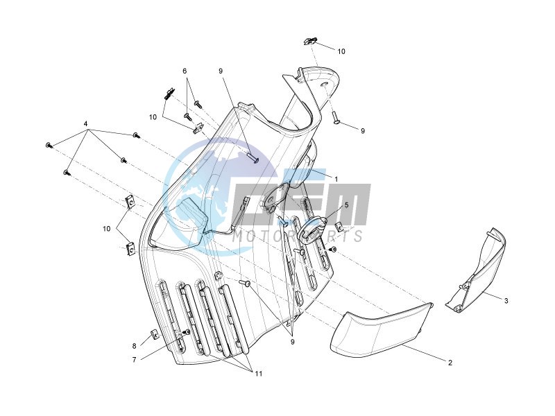 Front glovebox - Knee-guard panel