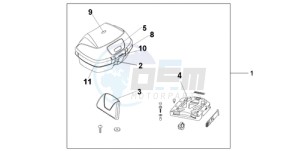 VFR800A9 Europe Direct - (ED / ABS MME) drawing 45L TOP BOX SWORD SILVER METALLIC