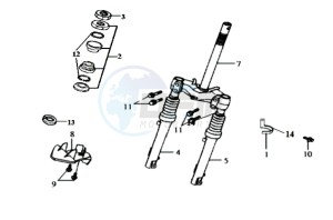 JET BASIX 50 drawing FRONT FORK/ STEERING HEAD BEARING