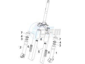 Liberty 50 4T PTT 2007-2012 (D) is drawing Fork's components (Escorts)