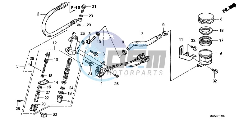 REAR BRAKE MASTER CYLINDER