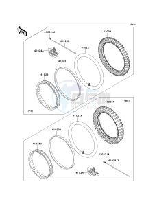 KLX 300 A [KLX300R] (A6F-A7A) A6F drawing WHEELS_TIRES