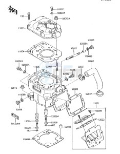 KXT 250 B [TECATE] (B1) [TECATE] drawing CYLINDER HEAD_CYLINDER_REED VALVE