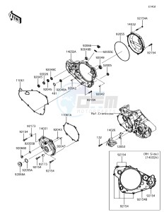 KX450F KX450HJF EU drawing Engine Cover(s)