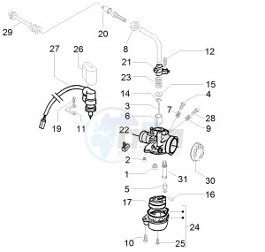 Runner 50 SP drawing Carburetors components