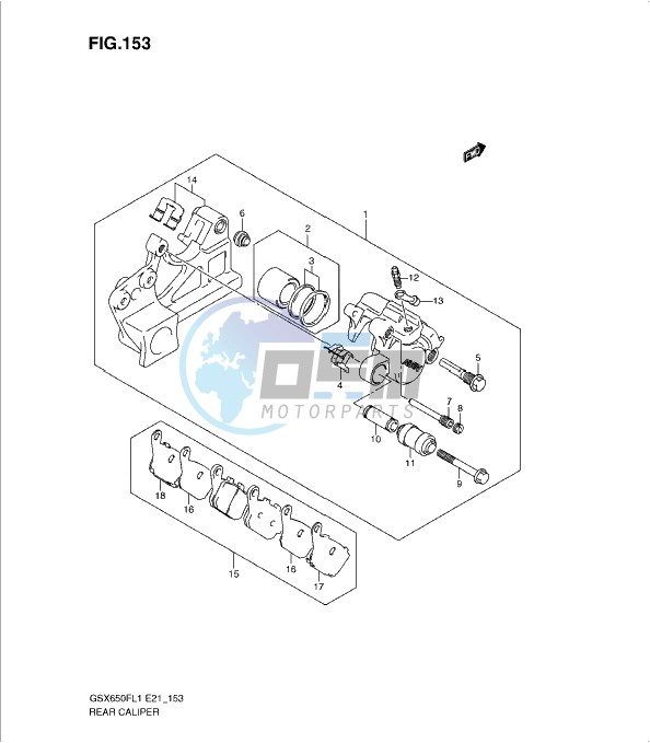 REAR CALIPER (GSX650FL1 E24)